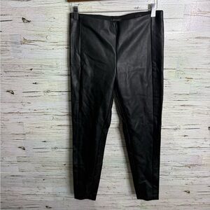 Banana Republic Black Faux Leather Cropped Pants